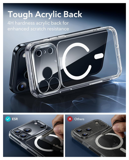 ESR Classic Hybrid iPhone 17 Pro Hoesje MagSafe Back Cover Transparant afbeelding 5