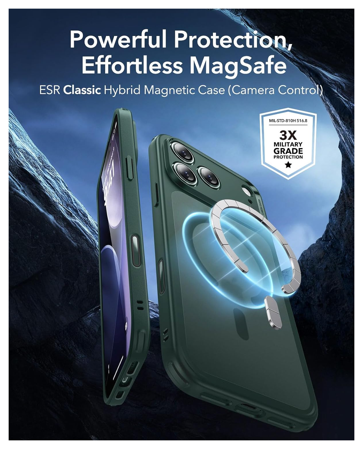 ESR Classic Hybrid iPhone 17 Pro Hoesje MagSafe Back Cover Groen afbeelding 2