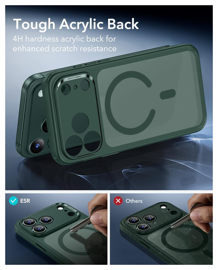 ESR Classic Hybrid iPhone 17 Pro Hoesje MagSafe Back Cover Groen afbeelding 6