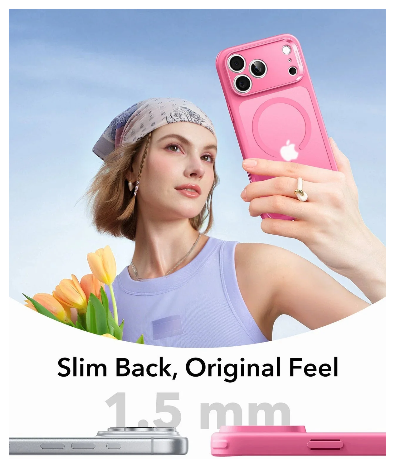 ESR Classic Hybrid iPhone 17 Pro Hoesje MagSafe Back Cover Roze afbeelding 6