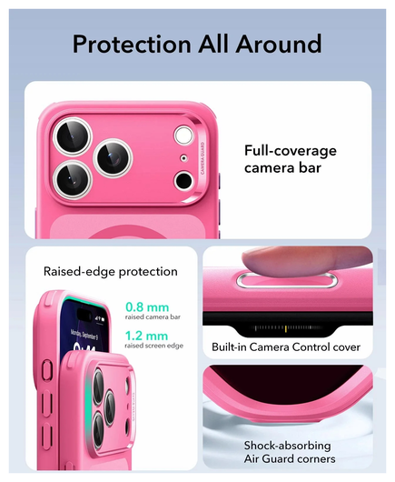 ESR Classic Hybrid iPhone 17 Pro Hoesje MagSafe Back Cover Roze afbeelding 3