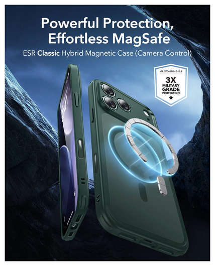 ESR Classic Hybrid iPhone 17 Pro Max Hoesje MagSafe Back Cover Groen afbeelding 2