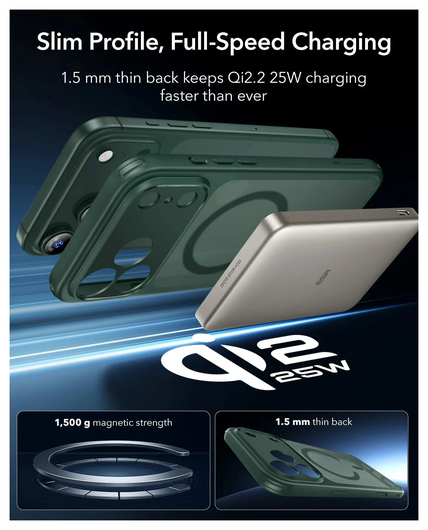 ESR Classic Hybrid iPhone 17 Pro Max Hoesje MagSafe Back Cover Groen afbeelding 7