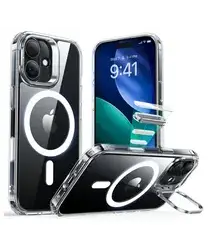 ESR Classic Hybrid MagSafe iPhone 17 Hoesje Stand Back Cover Transparant afbeelding