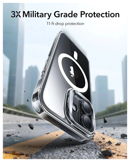 ESR Classic Hybrid MagSafe iPhone 17 Hoesje Stand Back Cover Transparant afbeelding 3