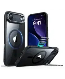 ESR Classic Hybrid MagSafe iPhone 17 Air Hoesje Stand Transparant Zwart afbeelding