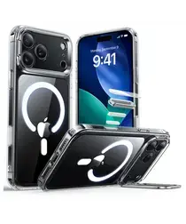 ESR Classic Hybrid MagSafe iPhone 17 Pro Hoesje Stand Transparant afbeelding