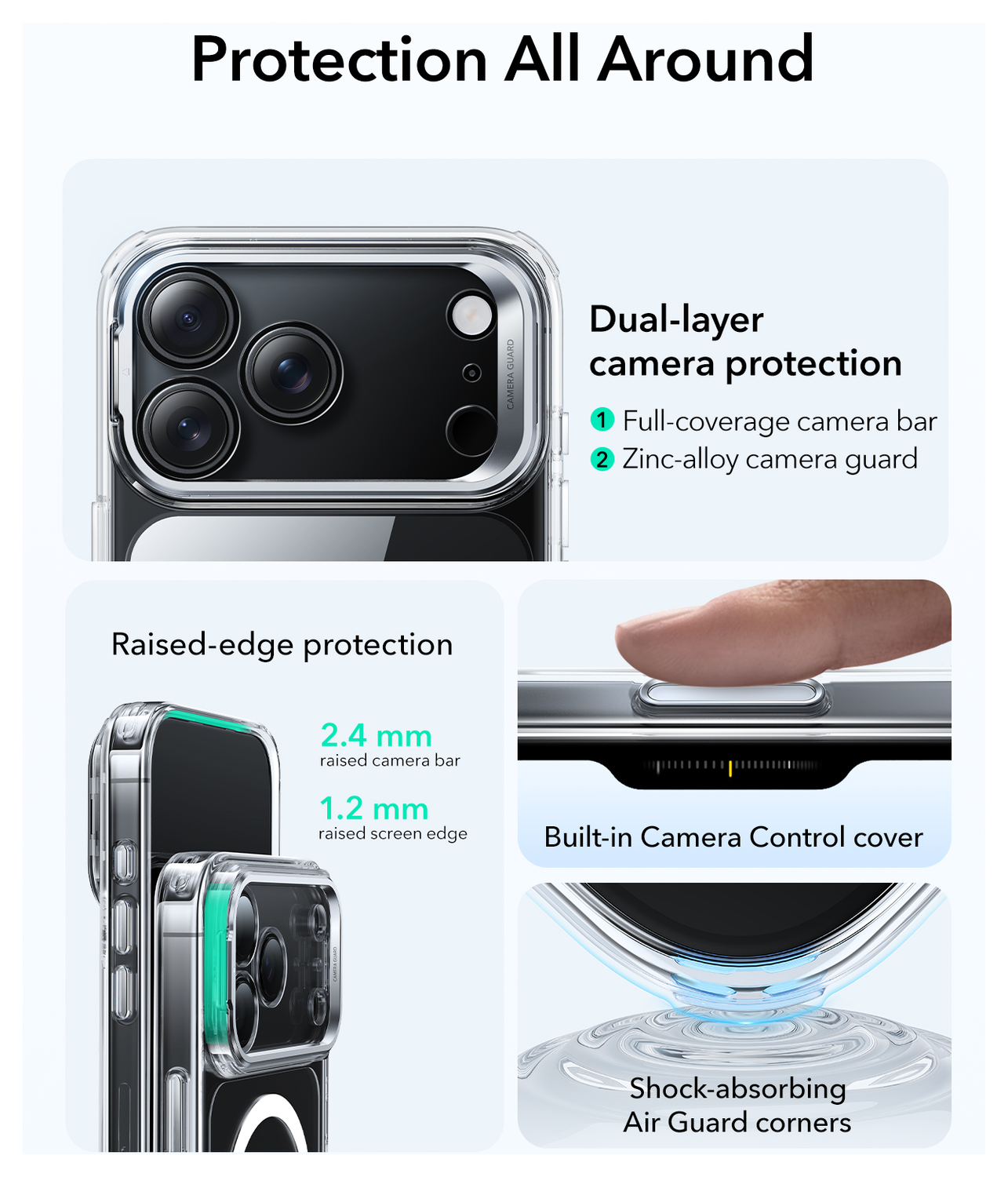 ESR Classic Hybrid MagSafe iPhone 17 Pro Hoesje Stand Transparant afbeelding 3