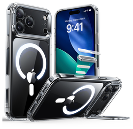 ESR Classic Hybrid MagSafe iPhone 17 Pro Hoesje Stand Transparant