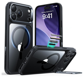 ESR Classic Hybrid MagSafe iPhone 17 Pro Hoesje Stand Transparant Zwart