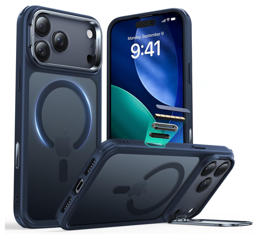 ESR Classic Hybrid MagSafe iPhone 17 Pro Hoesje Stand Blauw afbeelding 1