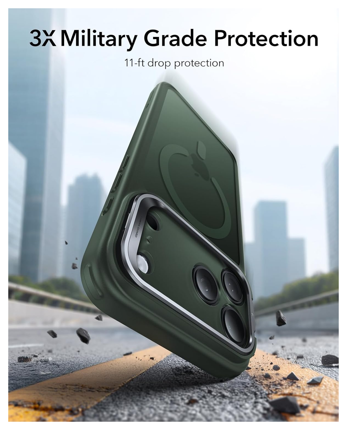 ESR Classic Hybrid MagSafe iPhone 17 Pro Hoesje Stand Groen afbeelding 4