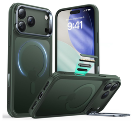 ESR Classic Hybrid MagSafe iPhone 17 Pro Hoesje Stand Groen