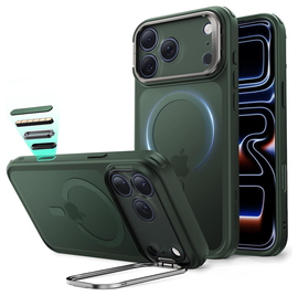 ESR Classic Hybrid MagSafe iPhone 17 Pro Hoesje Stand Groen