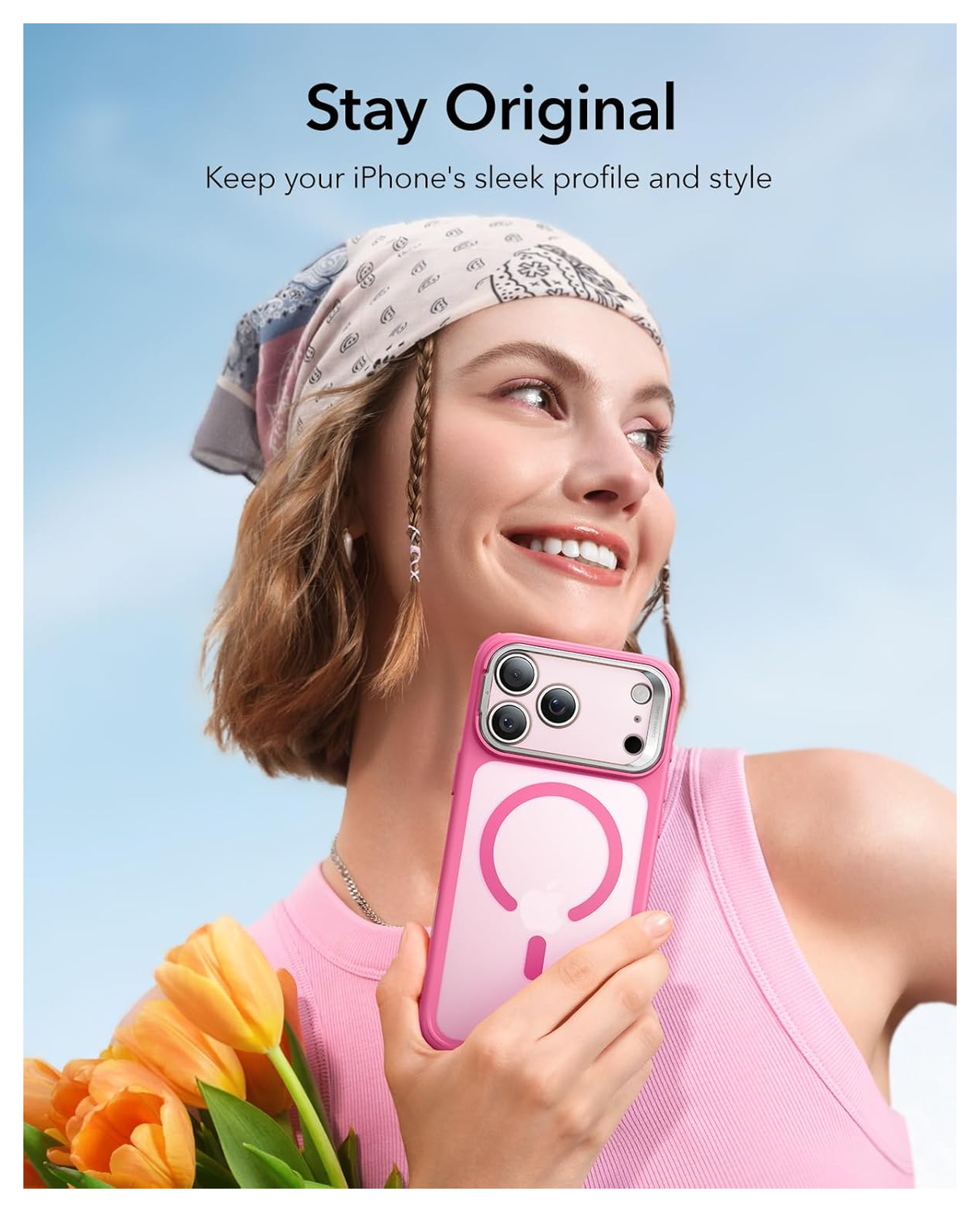 ESR Classic Hybrid MagSafe iPhone 17 Pro Hoesje Stand Roze afbeelding 7