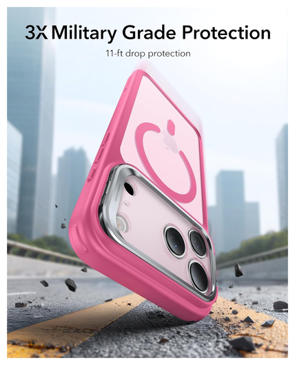 ESR Classic Hybrid MagSafe iPhone 17 Pro Hoesje Stand Roze afbeelding 4