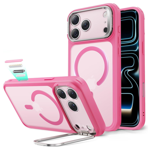 ESR Classic Hybrid MagSafe iPhone 17 Pro Hoesje Stand Roze afbeelding 1