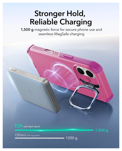 ESR Cyber Tough iPhone 17 Hoesje Stand MagSafe Back Cover Roze afbeelding 5