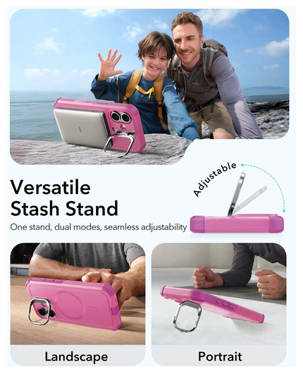 ESR Cyber Tough iPhone 17 Hoesje Stand MagSafe Back Cover Roze afbeelding 6