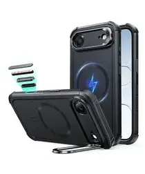 ESR Cyber Tough iPhone Air Hoesje Stand MagSafe Back Cover Zwart afbeelding