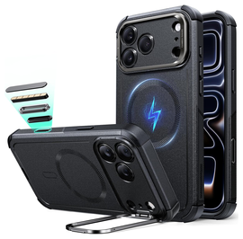 ESR Cyber Tough iPhone 17 Pro Hoesje Stand MagSafe Back Cover Zwart