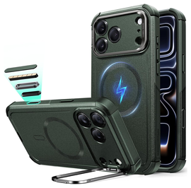ESR Cyber Tough iPhone 17 Pro Hoesje Stand MagSafe Back Cover Groen