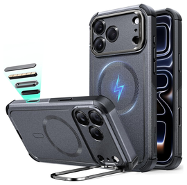 ESR Cyber Tough iPhone 17 Pro Hoesje Stand MagSafe Back Cover Grijs