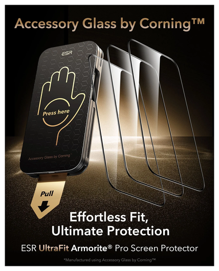 ESR UltraFit Armorite Pro iPhone 17 / 16 Pro Tempered Glass (3-Pack) afbeelding 2