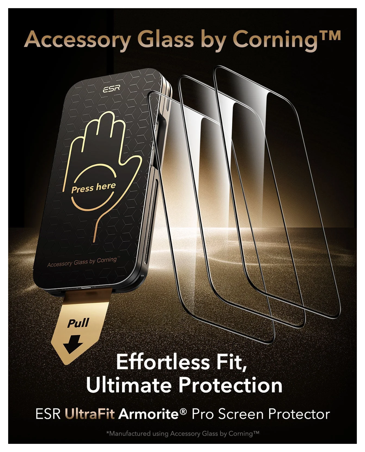 ESR UltraFit Armorite Pro iPhone 17 Pro Max Tempered Glass (3-Pack) afbeelding 2
