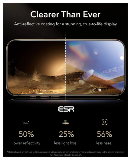 ESR UltraFit Armorite Pro iPhone 17 Pro Max Tempered Glass (3-Pack) afbeelding 9