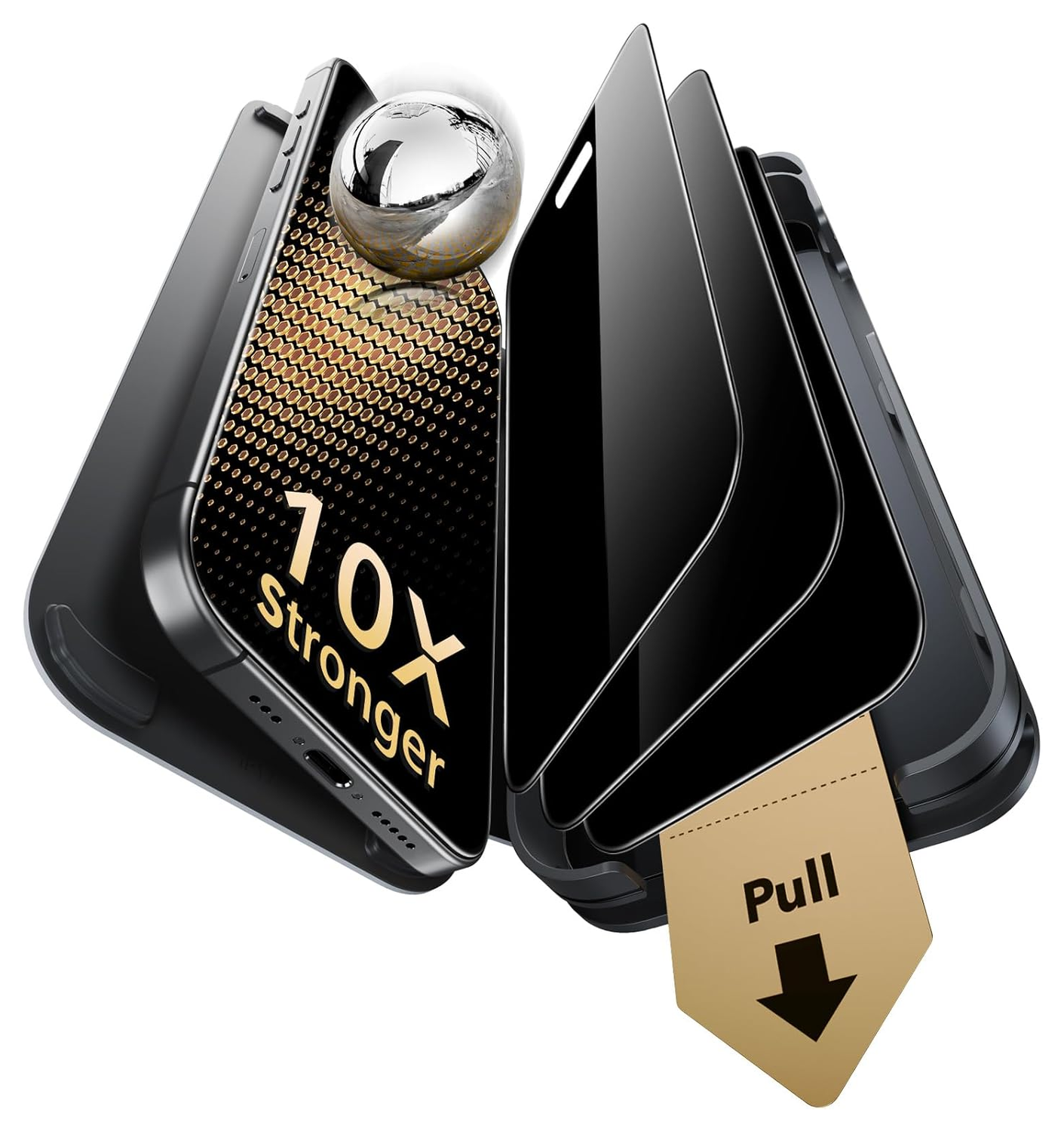 ESR UltraFit Armorite Pro Privacy iPhone 17 / 16 Pro Screen Protector (3-Pack) afbeelding 1