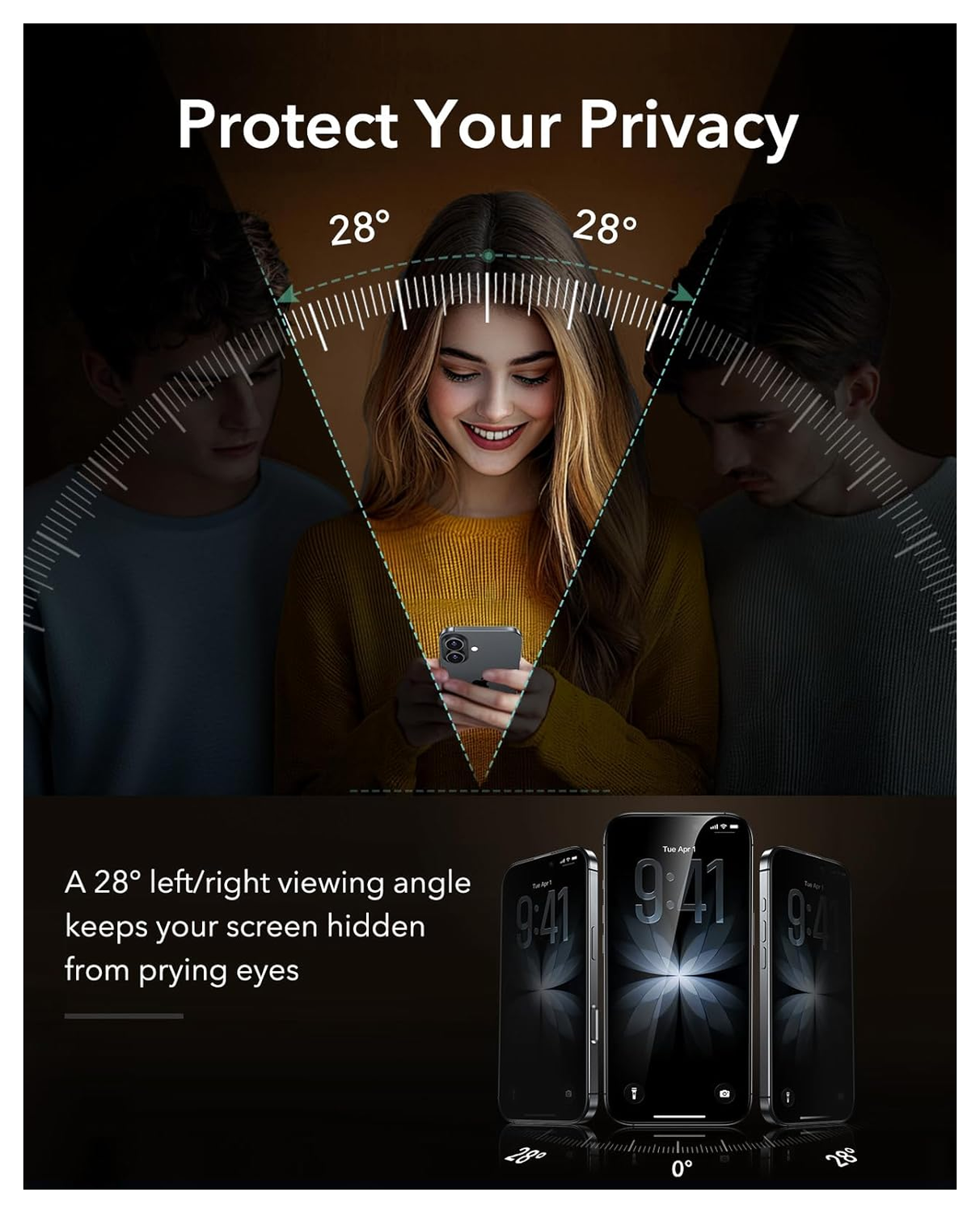 ESR UltraFit Armorite Pro Privacy iPhone 17 / 16 Pro Screen Protector (3-Pack) afbeelding 8