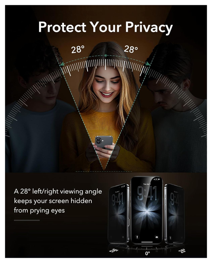 ESR UltraFit Armorite Pro Privacy iPhone 17 / 16 Pro Screen Protector (3-Pack) afbeelding 8