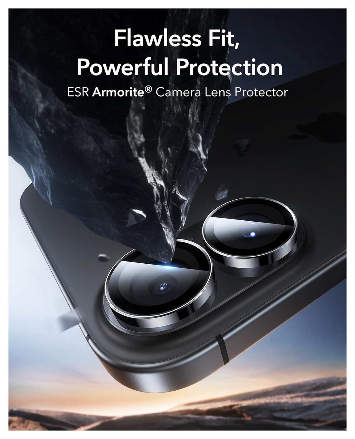 ESR Armorite Apple iPhone 17 / 16 / 16 Plus Camera Lens Protector Zwart afbeelding 2