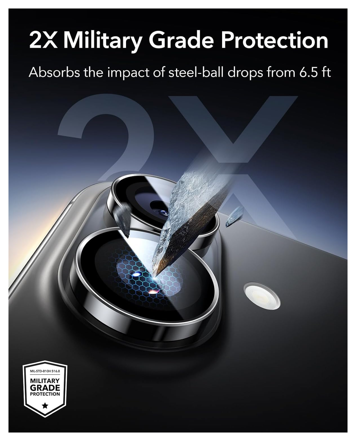 ESR Armorite Apple iPhone 17 / 16 / 16 Plus Camera Lens Protector Zwart afbeelding 5