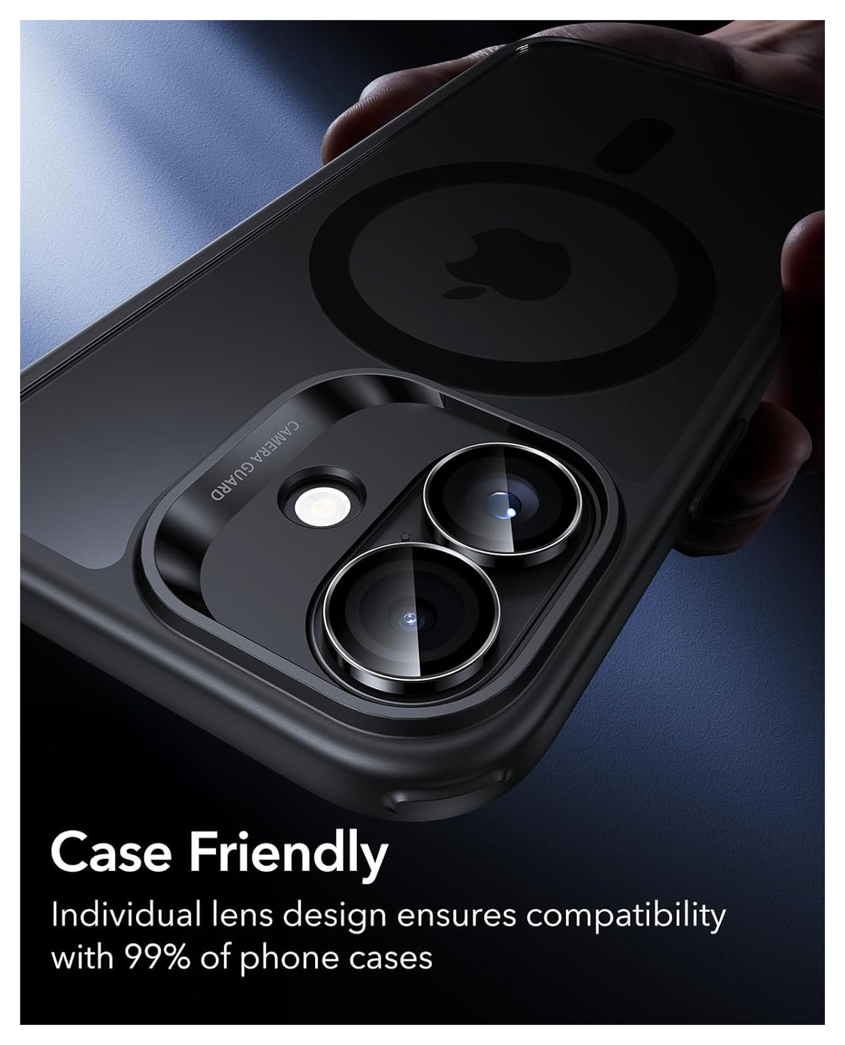 ESR Armorite Apple iPhone 17 / 16 / 16 Plus Camera Lens Protector Zwart afbeelding 7