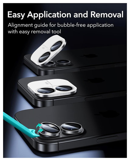 ESR Armorite Apple iPhone 17 / 16 / 16 Plus Camera Lens Protector Transparant afbeelding 5