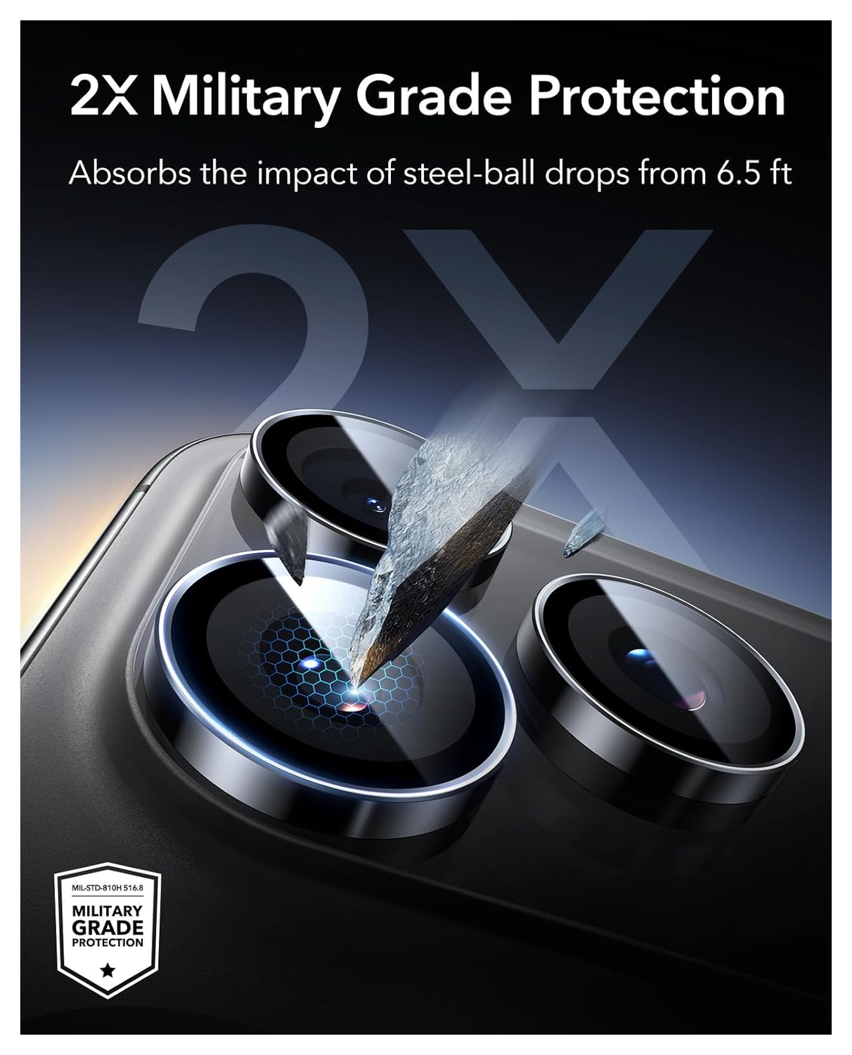 ESR Armorite iPhone 17 Pro (Max)/16 Pro (Max) Camera Lens Protector Zwart afbeelding 2