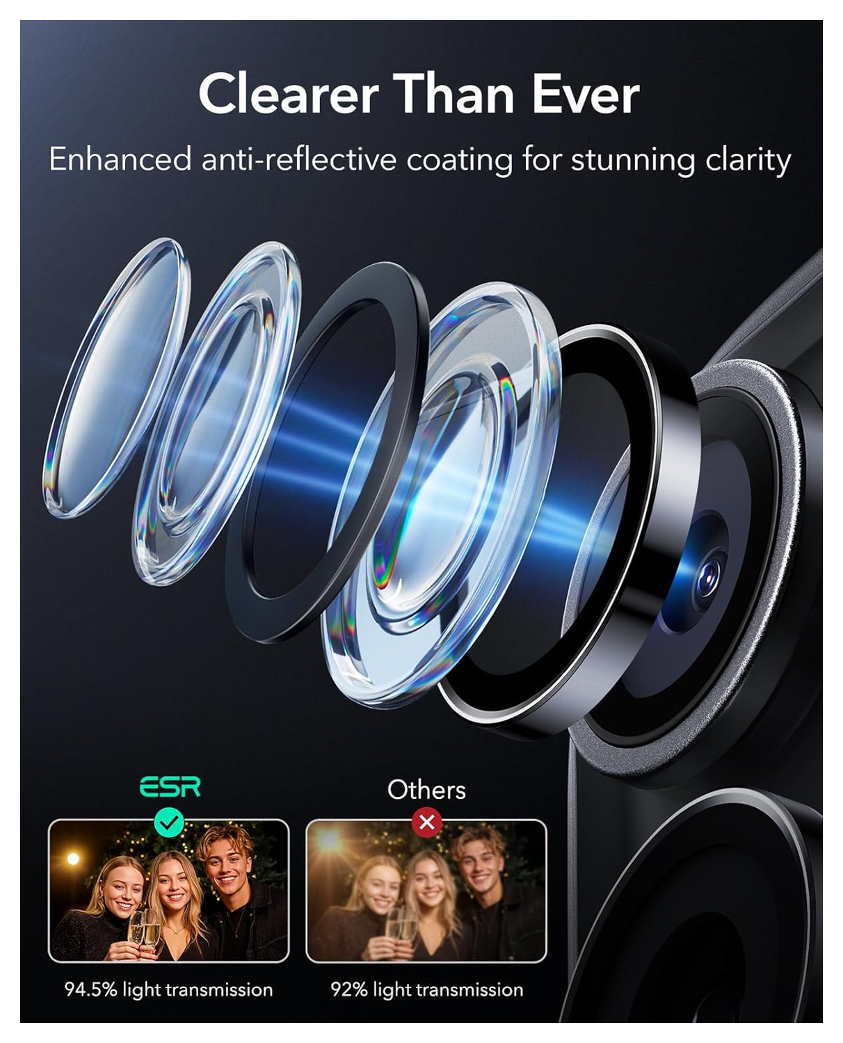 ESR Armorite iPhone 17 Pro (Max)/16 Pro (Max) Camera Lens Protector Zwart afbeelding 5