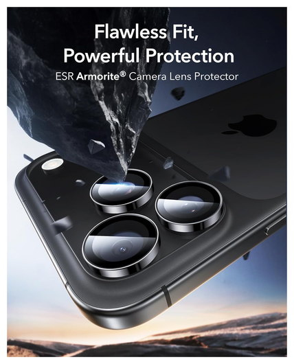 ESR Armorite iPhone 17 Pro (Max)/16 Pro (Max) Camera Lens Protector Zwart afbeelding 6