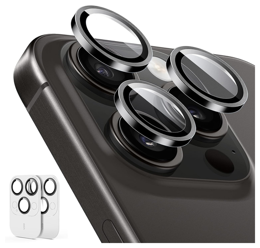 ESR Armorite iPhone 17 Pro (Max)/16 Pro (Max) Camera Lens Protector Zwart 2-Pack afbeelding 1
