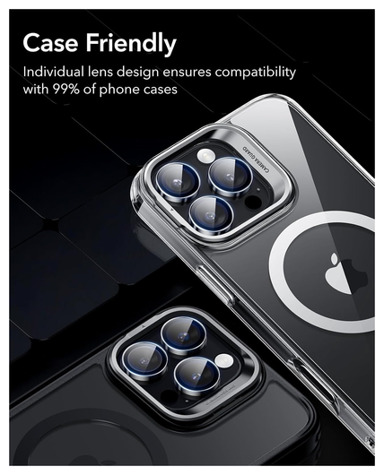 ESR Armorite iPhone 17 Pro (Max)/16 Pro (Max) Camera Lens Protector Zwart 2-Pack afbeelding 5