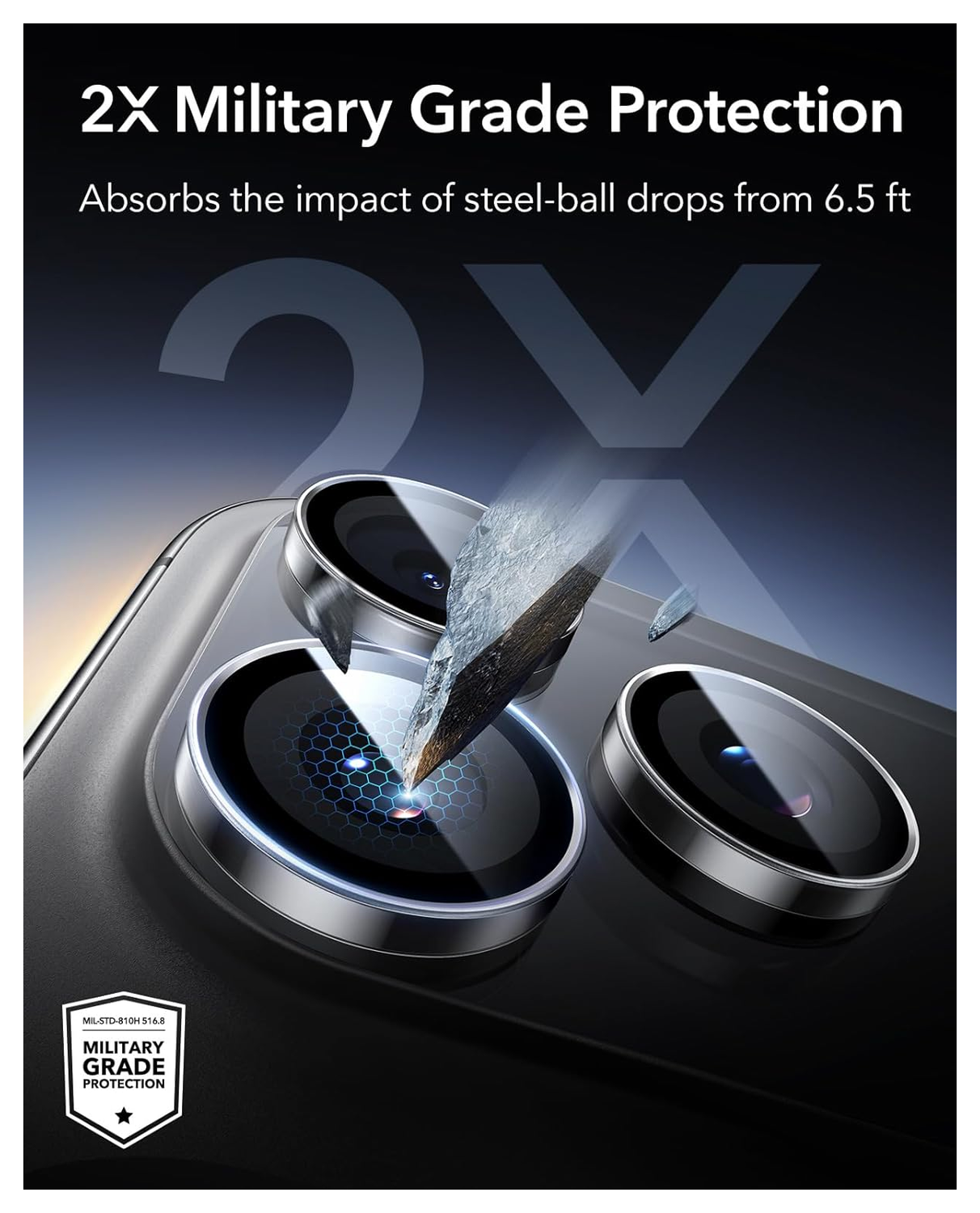 ESR Armorite iPhone 17 Pro (Max)/16 Pro (Max) Camera Lens Protector Transparant afbeelding 4