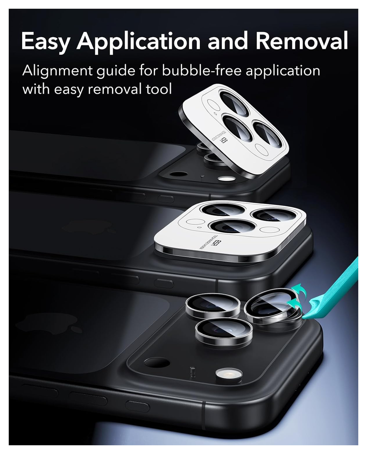 ESR Armorite iPhone 17 Pro (Max)/16 Pro (Max) Camera Lens Protector Transparant afbeelding 5