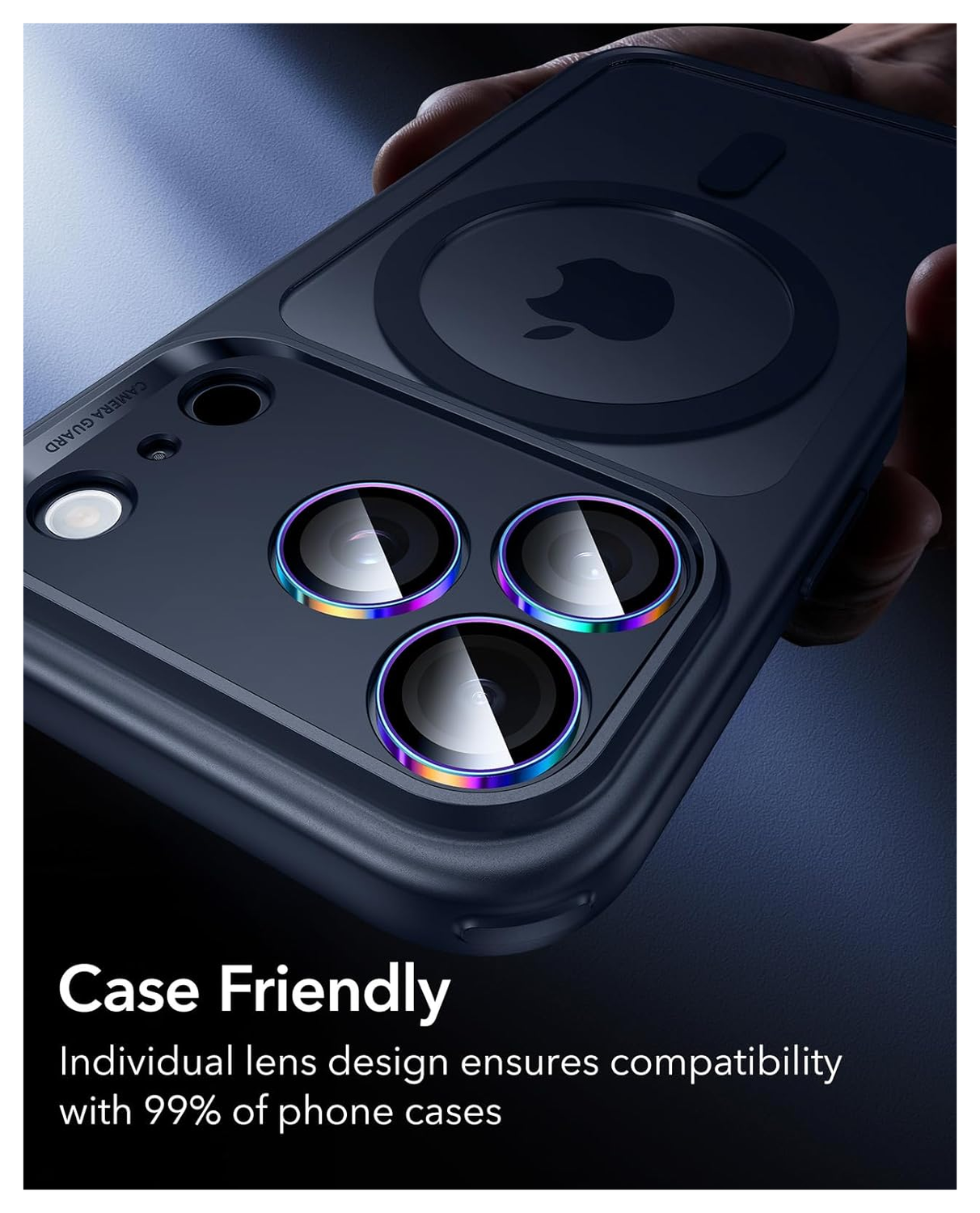 ESR Armorite iPhone 17 Pro (Max)/16 Pro (Max) Camera Lens Protector Chrome afbeelding 6