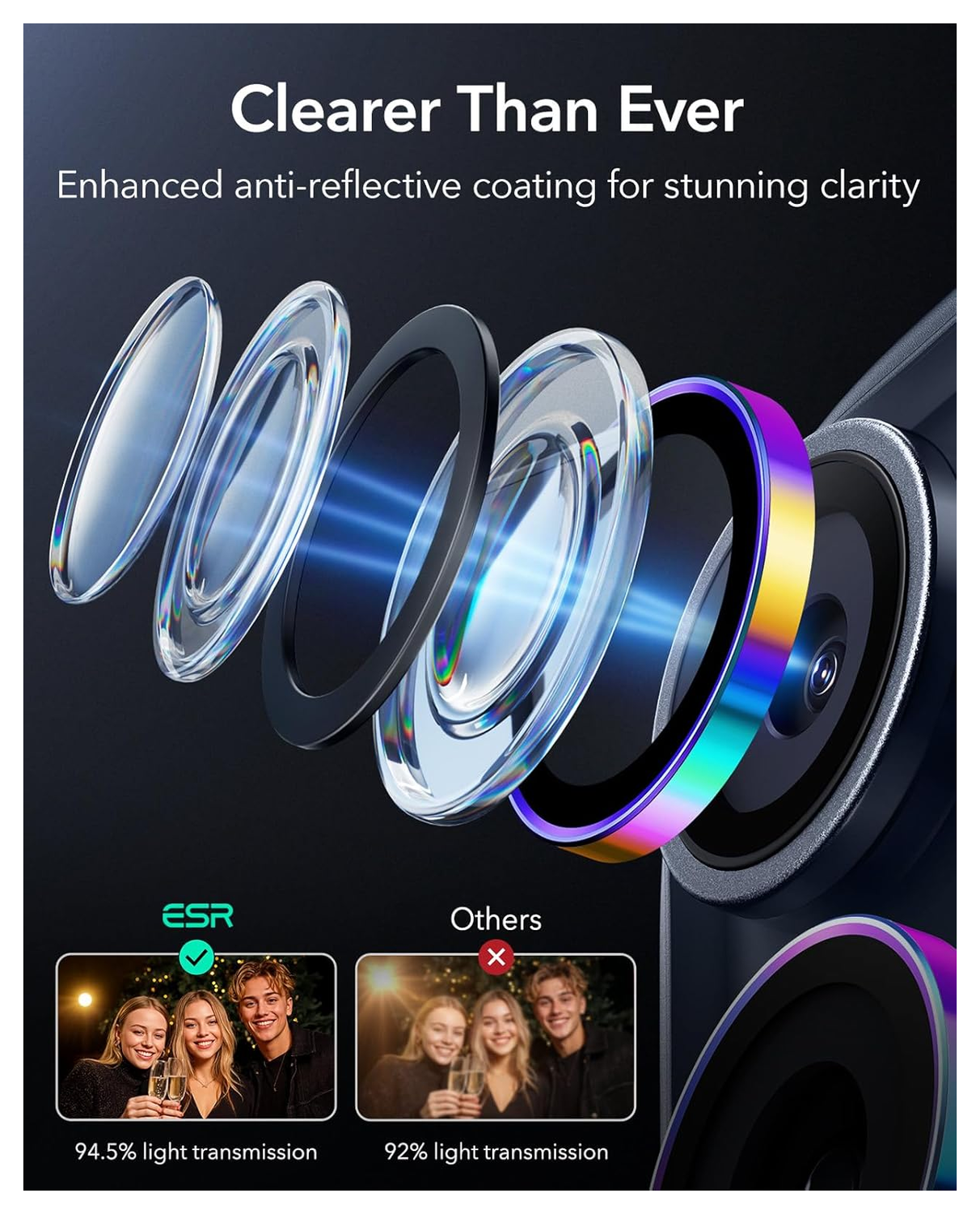 ESR Armorite iPhone 17 Pro (Max)/16 Pro (Max) Camera Lens Protector Chrome afbeelding 7