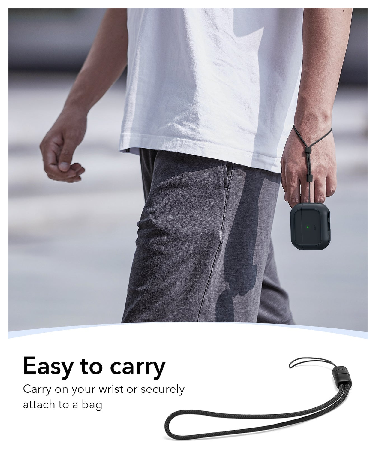 ESR Orbit Hybrid HaloLock Apple AirPods Pro 3 (2025) Hoesje MagSafe Zwart afbeelding 7