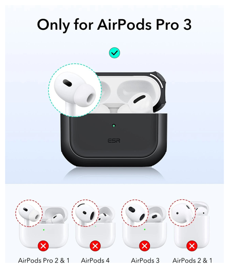 ESR Orbit Hybrid HaloLock Apple AirPods Pro 3 (2025) Hoesje MagSafe Zwart afbeelding 9