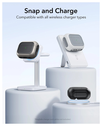 ESR Orbit Hybrid HaloLock Apple AirPods Pro 3 (2025) Hoesje MagSafe Titanium afbeelding 4