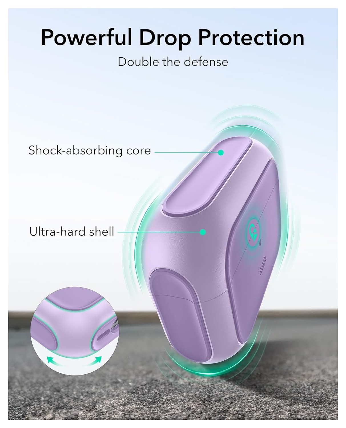 ESR Orbit Hybrid HaloLock Apple AirPods Pro 3 (2025) Hoesje MagSafe Paars afbeelding 4